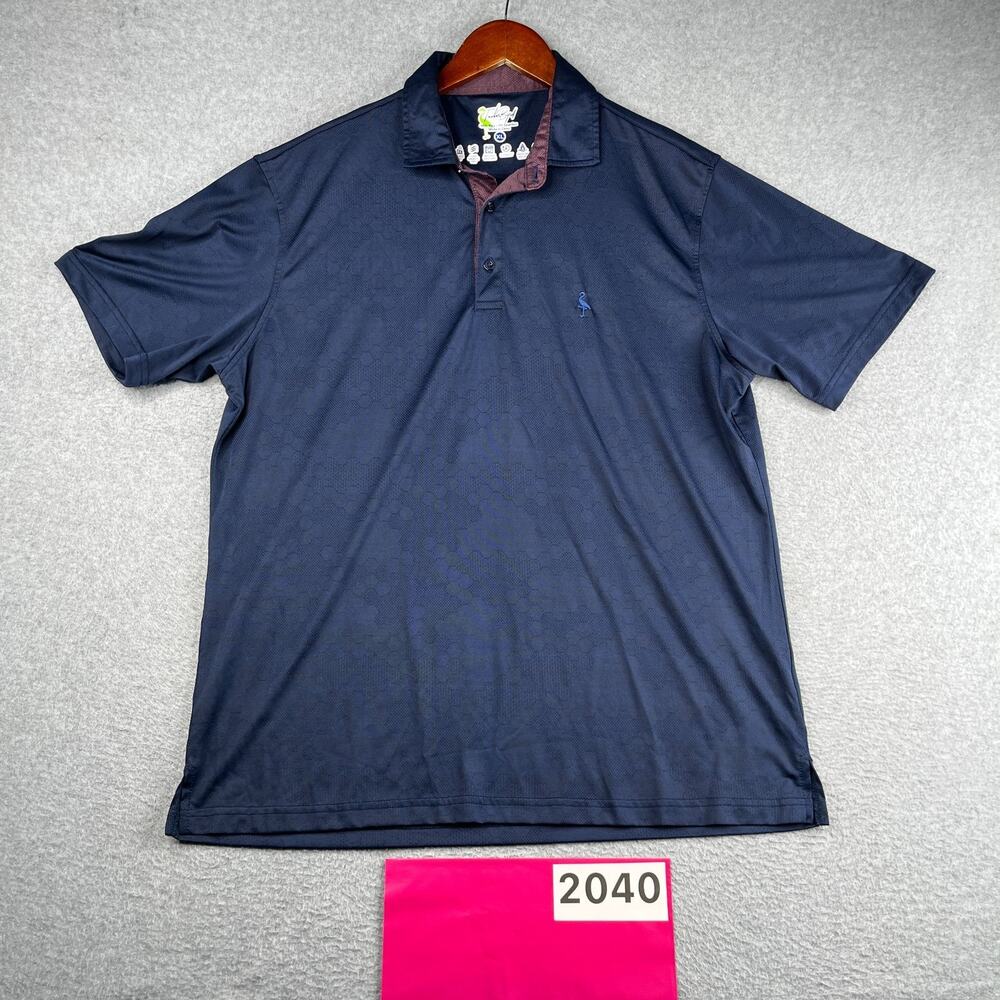 Tailor Byrd Performance Stretch Polo Shirt Navy Blue Golf Lightweight Mens XL